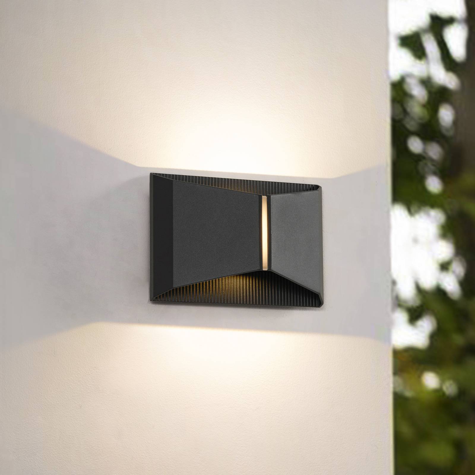 LED Outdoor Wall Light Anlira Lindby, Black, metal, Modern, Outdoor Wall Light