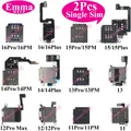 2 pezzi singolo lettore di schede SIM per iPhone 11 15 13 Pro Max 16 14 Plus 13 Mini XR XS vassoio Sim slot presa adattatore interno cavo flessibile