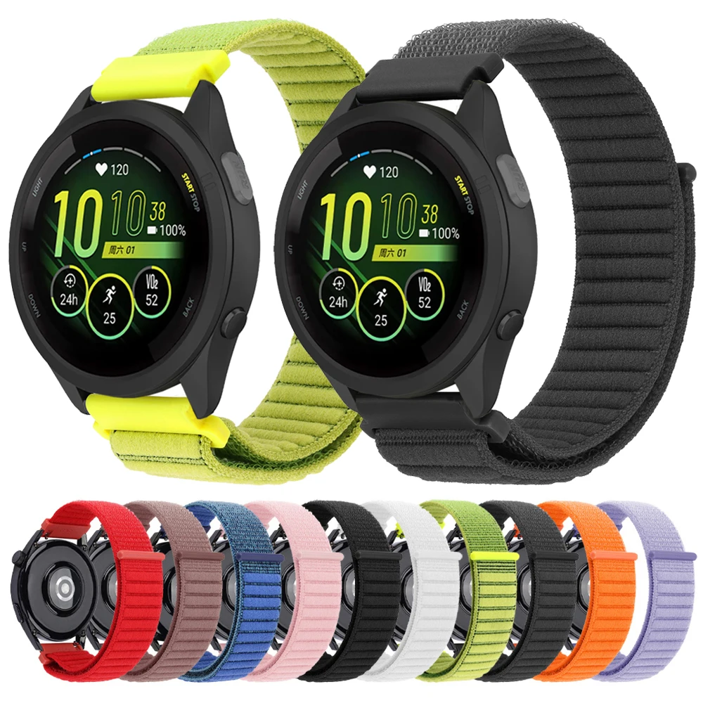 22 mm 20 mm Nylon-Uhrenarmband für Garmin Forerunner 165 265 255 245 Music/Vivoactive 4 5 6/Venu 3 Sq 2 Plus geflochtene Bänder Image