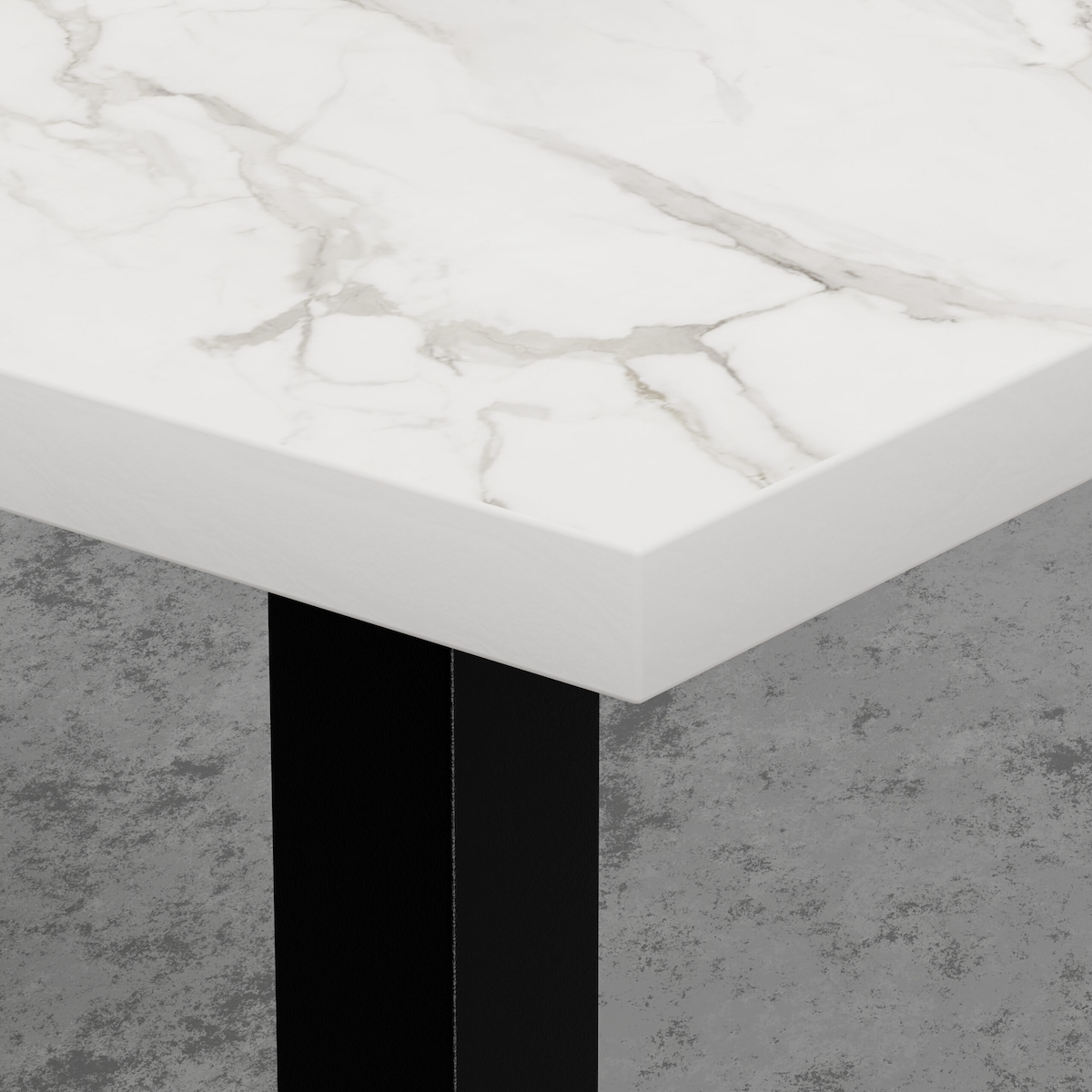 BIG Möbel GmbH Gastro Loungetisch 60x60 cm | D4448 LV Marmor Weiß | Gusseisengestell | 45 cm Höhe Image