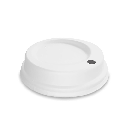 1000 Fiber Kaffeedeckel Bagasse Ø90mm weiß nachhaltiger Deckel für Coffee-to-go Image
