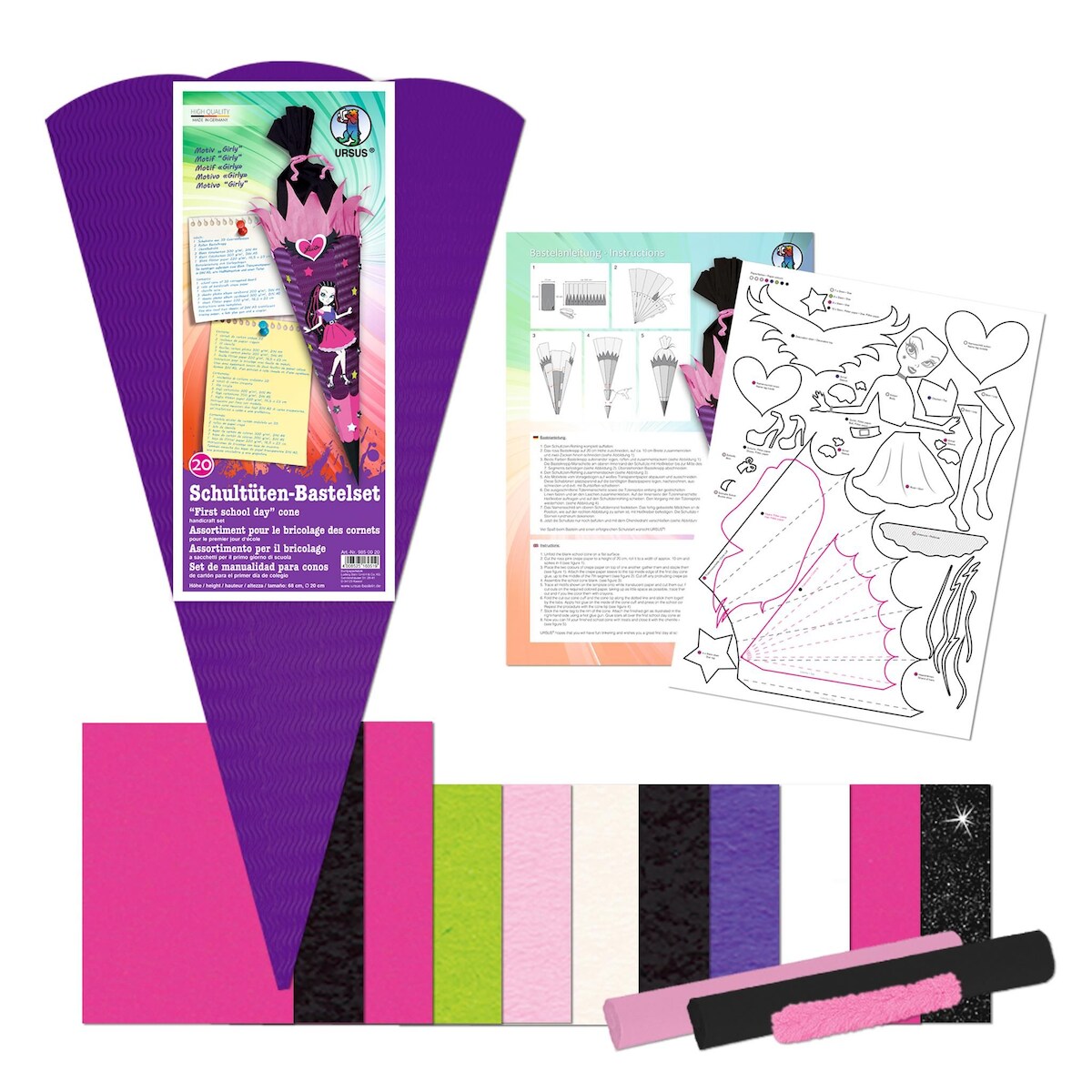 Schultüten-Bastelset Girly 4008525160519 Image