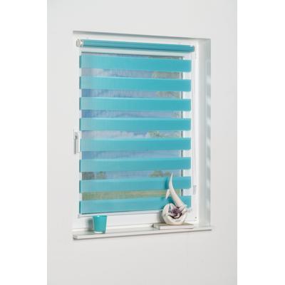Doppelrollo K-HOME "Maringa Klemmfix" Gr. 2, blau (eisblau), B:50cm H:150cm, Polyester, Rollos Image