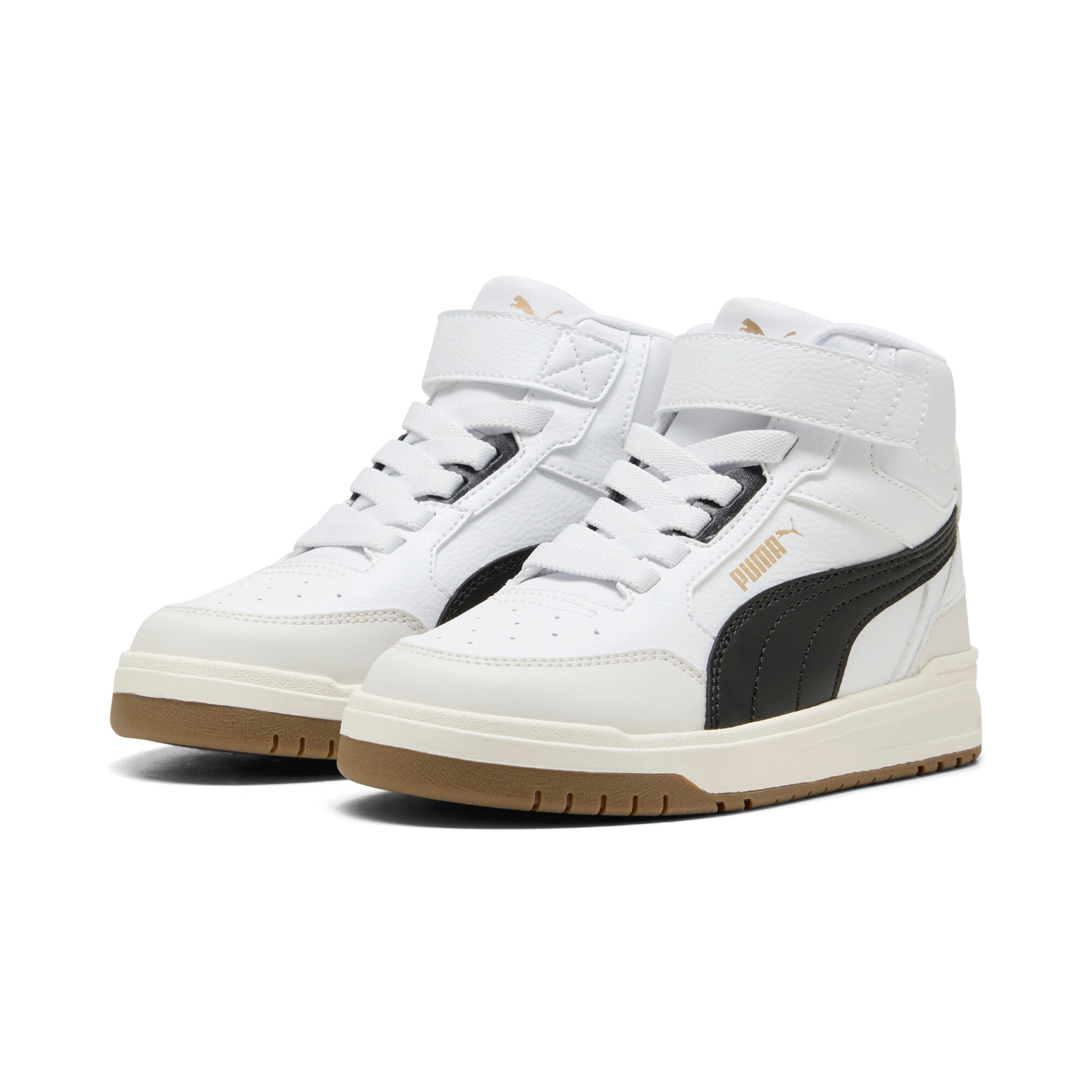 Sneaker PUMA "SHUFFLE DOWNTOWN MID AC+ PS", Gr. 30, weiß (puma weiß, puma schwarz, vapor gray), Synthetik, Schuhe Image