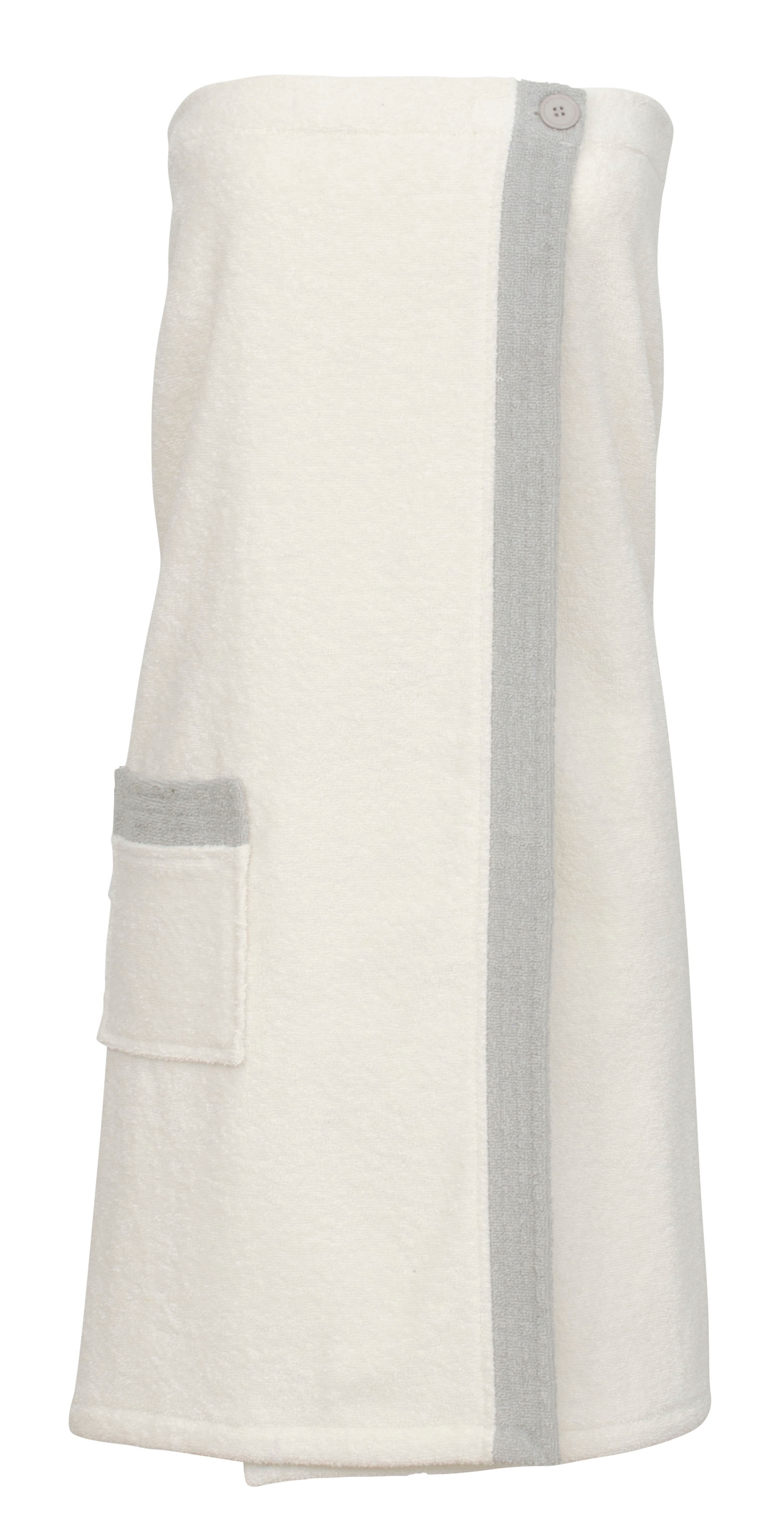 Sarong CARL ROSS "80100" Gr. 80, weiß (sanftes weiß, silber), 80/140, Frottier, Hausmäntel, Sarong