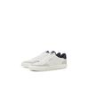 Sneaker JACK & JONES "JFWMORDEN", Herren, Gr. 45, weiß (weiß, blau), Textil, Lederimitat, casual, Schuhe, mit Farbeinsätzen
