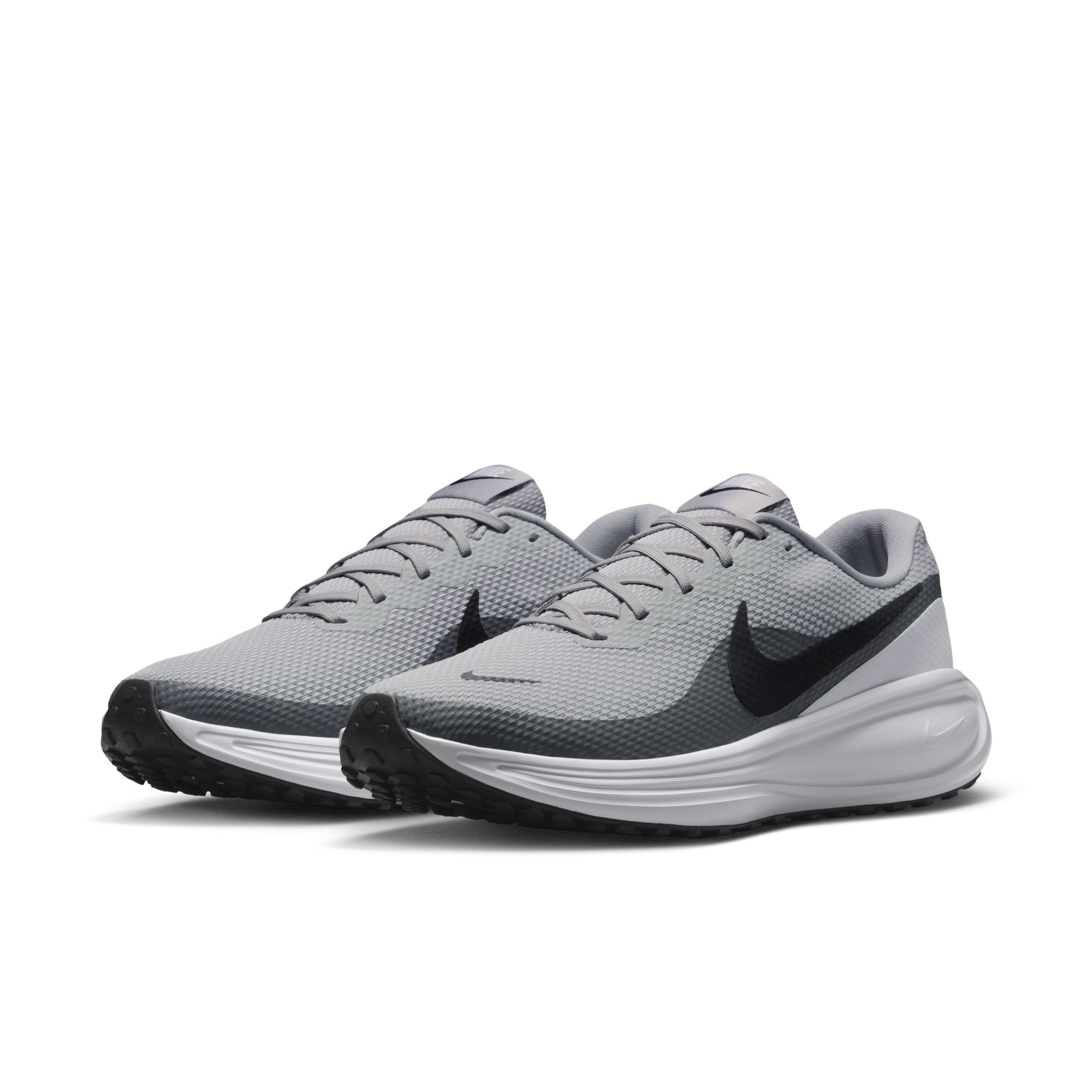 Laufschuh NIKE "NIKE REVOLUTION 8", Gr. 45,5, lt smoke grau, schwarz, smoke grau, weiß, Synthetik, Textil, Sportlich, Schuhe