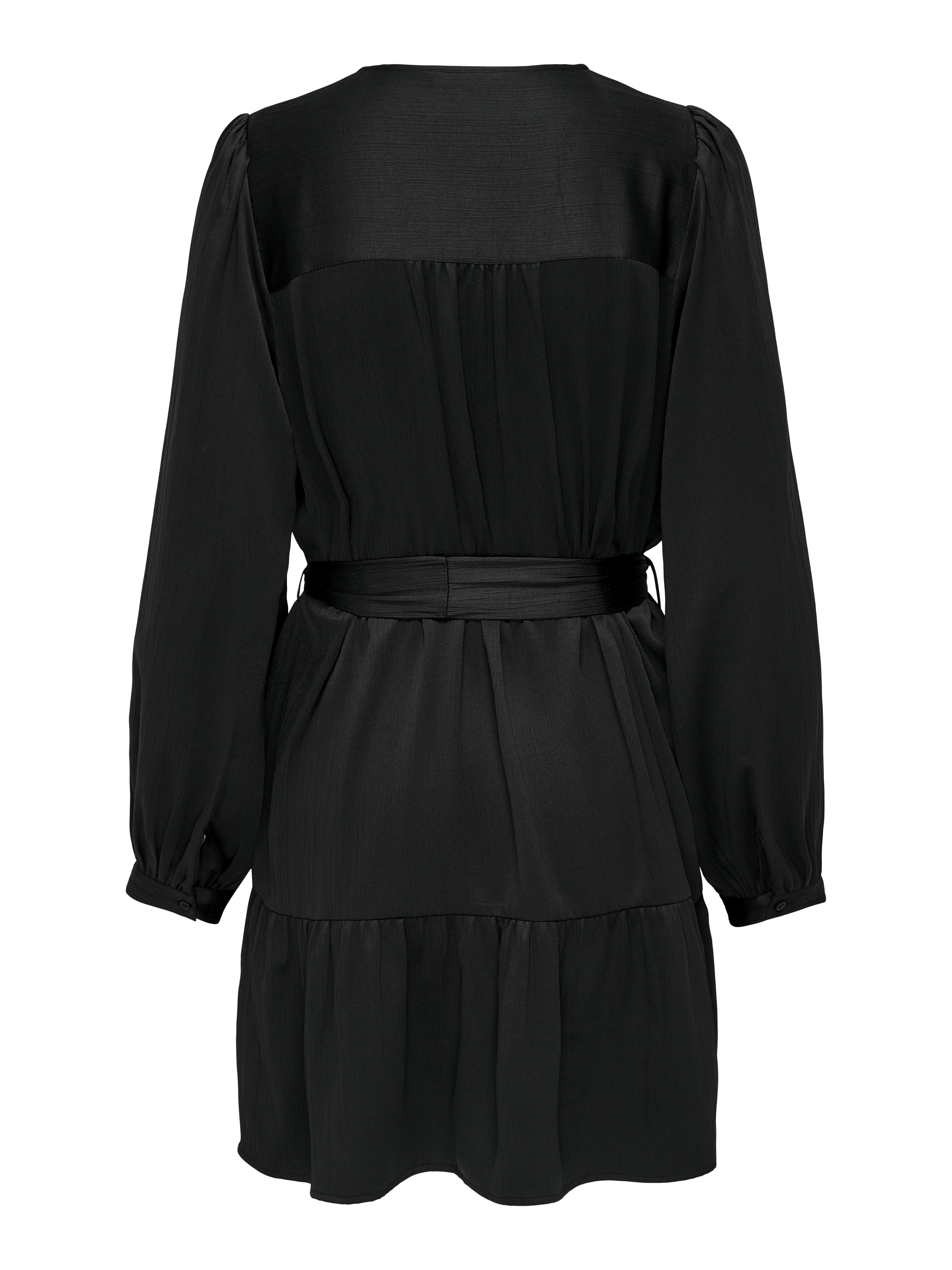 Tunikakleid ONLY "ONLNEW ALENA LIFE L/S SHORT DRESS WVN", Damen, Gr. XS, N-Gr, schwarz, Web, Obermaterial: 100% Polyester, unifarben, regular fit, V-Ausschnitt, Kleider, Sommerkleid Image