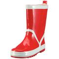 Playshoes Kinder Gummistiefel aus Naturkautschuk, trendige Unisex Regenstiefel mit Reflektoren, Rot, 30/31 EU