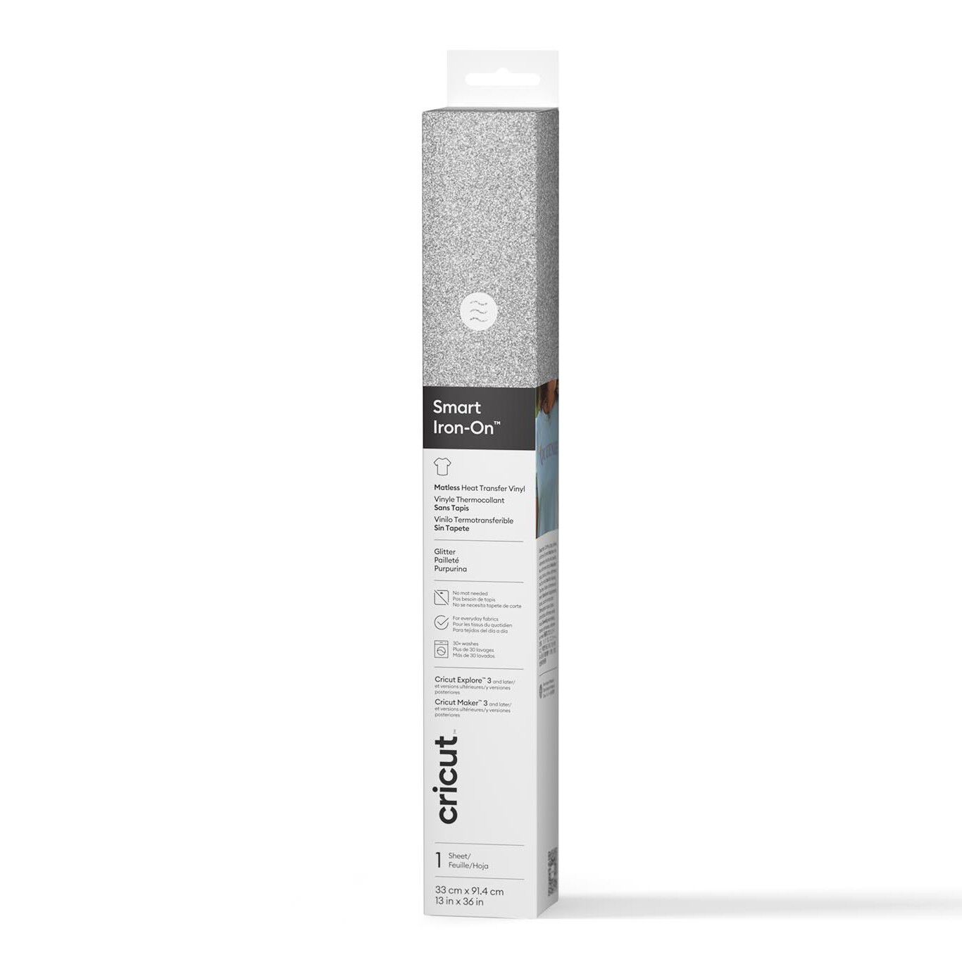 Cricut Smart Iron-On Glitter | 3 ft | Silver
