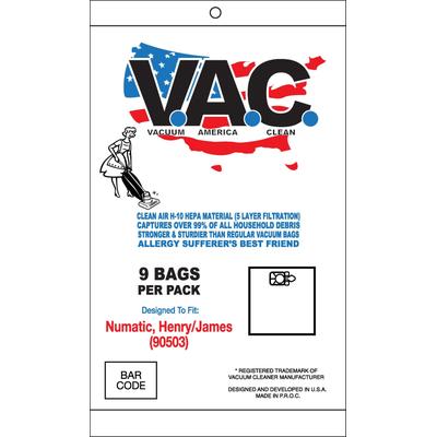 Nacecare/Numatic Henry and James Replacement HEPA Bags, 9 Pack