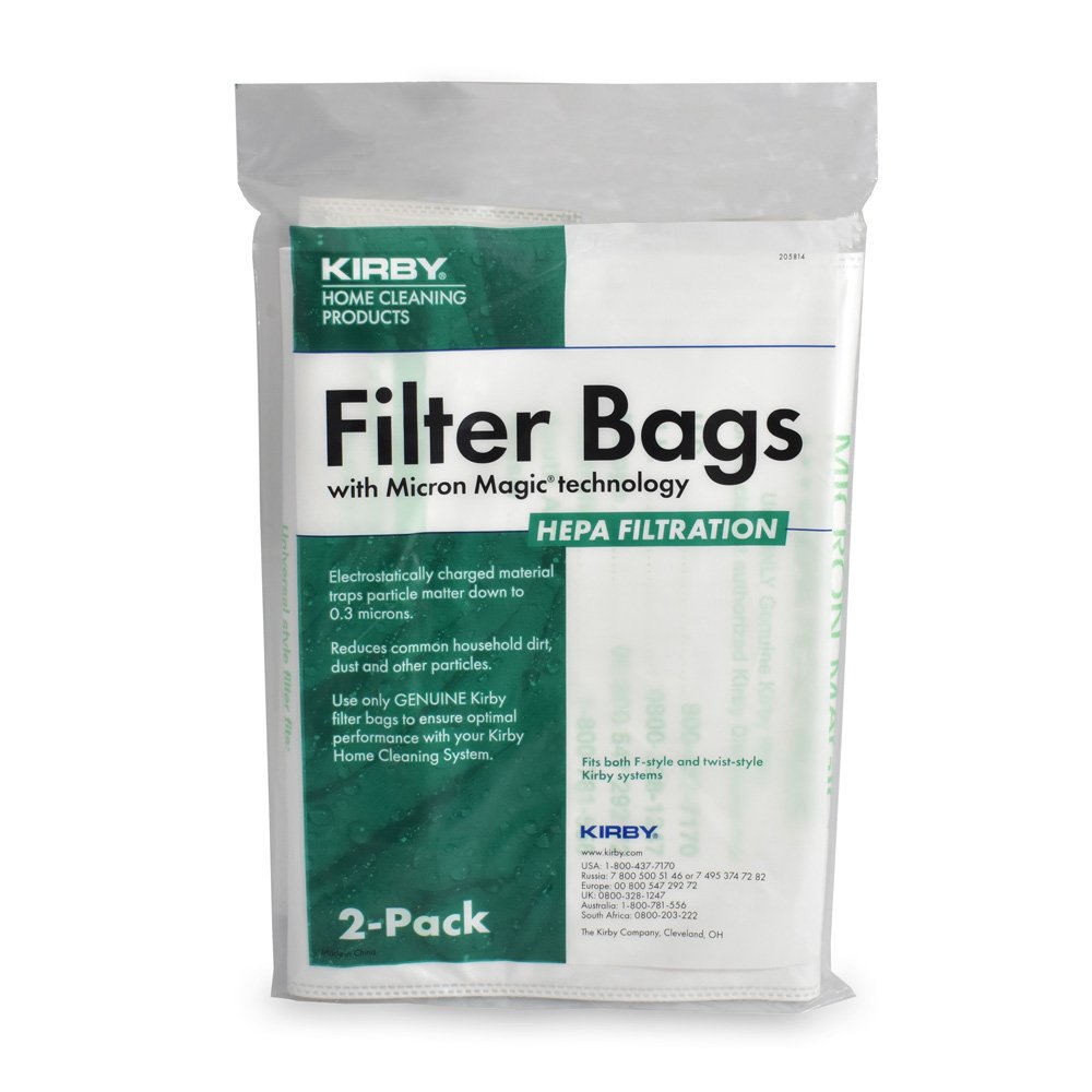 Kirby Universal Genuine Micron Magic HEPA Plus Allergen Reduction Style "F" Filter Bags #205814A, 2 pack