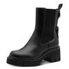 Chelseaboots TAMARIS, Damen, Gr. 39, schwarz, Lederimitat, Elastischer Einsatz, unifarben, modisch, Schuhe, Blockabsatz, Stiefelette mit Zierschnallen-Element an der Ferse