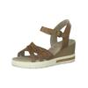 Keilsandalette TAMARIS "Tamaris Sandalen Leder", Damen, Gr. 38, braun (cognac), Leder, casual, Schuhe