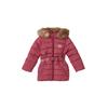 Steppjacke S.OLIVER JUNIOR, Mädchen, Gr. 128, lila (berry), Web, Obermaterial: 100% Polyester. Futter: 100% Polyester, unifarben, casual, regular fit ca. Mitte Oberschenkel, Rundhals, Langarm, Jacken, mit Glitzergürtel und abnehmbarer Kapuze