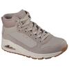 Keilsneaker SKECHERS "UNO-STACRE SHINE", Damen, Gr. 37, grau (taupe), Veloursleder, Lederimitat, Textil, casual, Schuhe, High Top Sneaker, Schnürboots mit Luftkammern Sohle