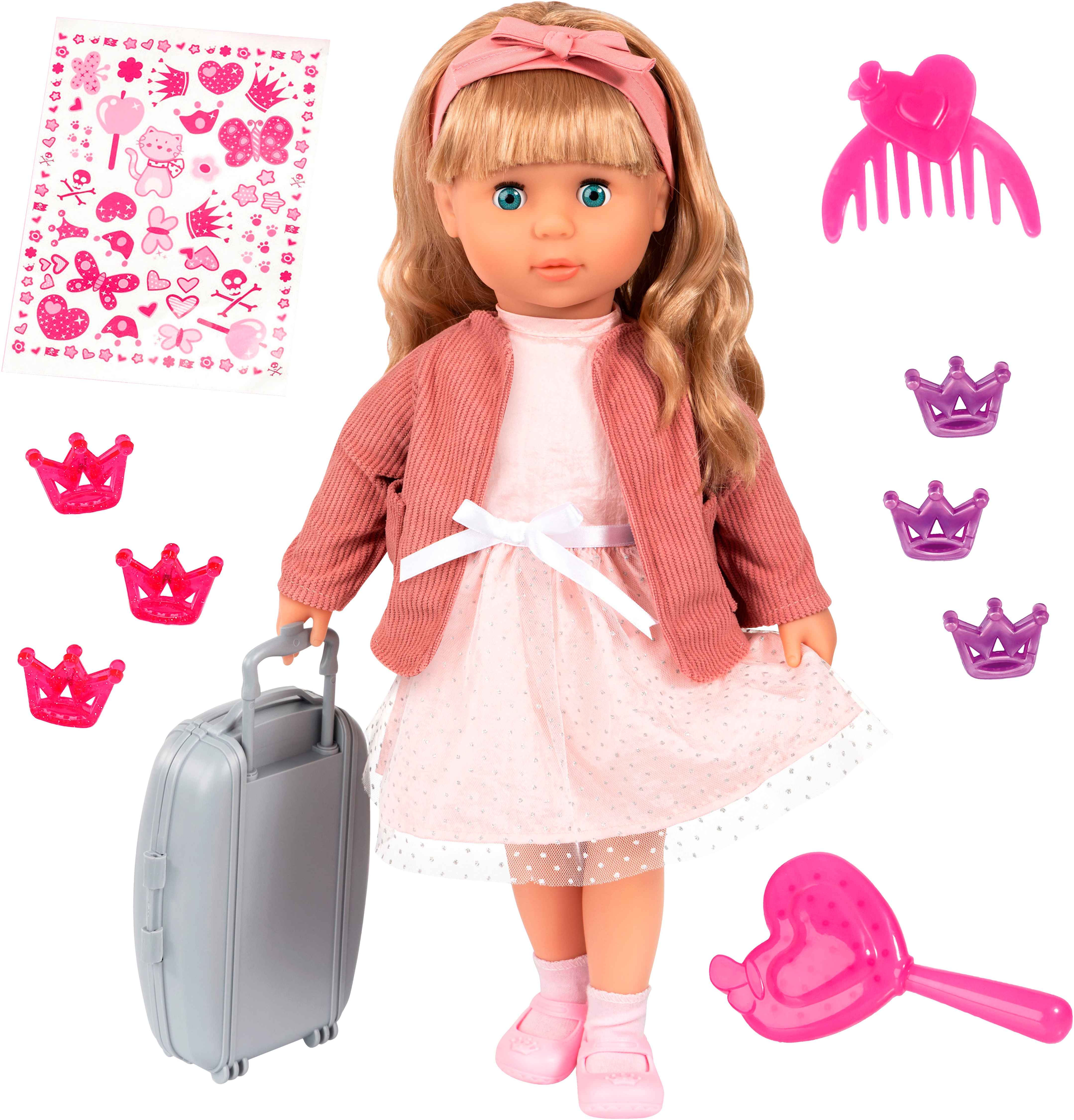 Stehpuppe BAYER "Charlene, 46 cm, altrosa", rosa (altrosa), Puppen, Kinder, mit Funktion Image