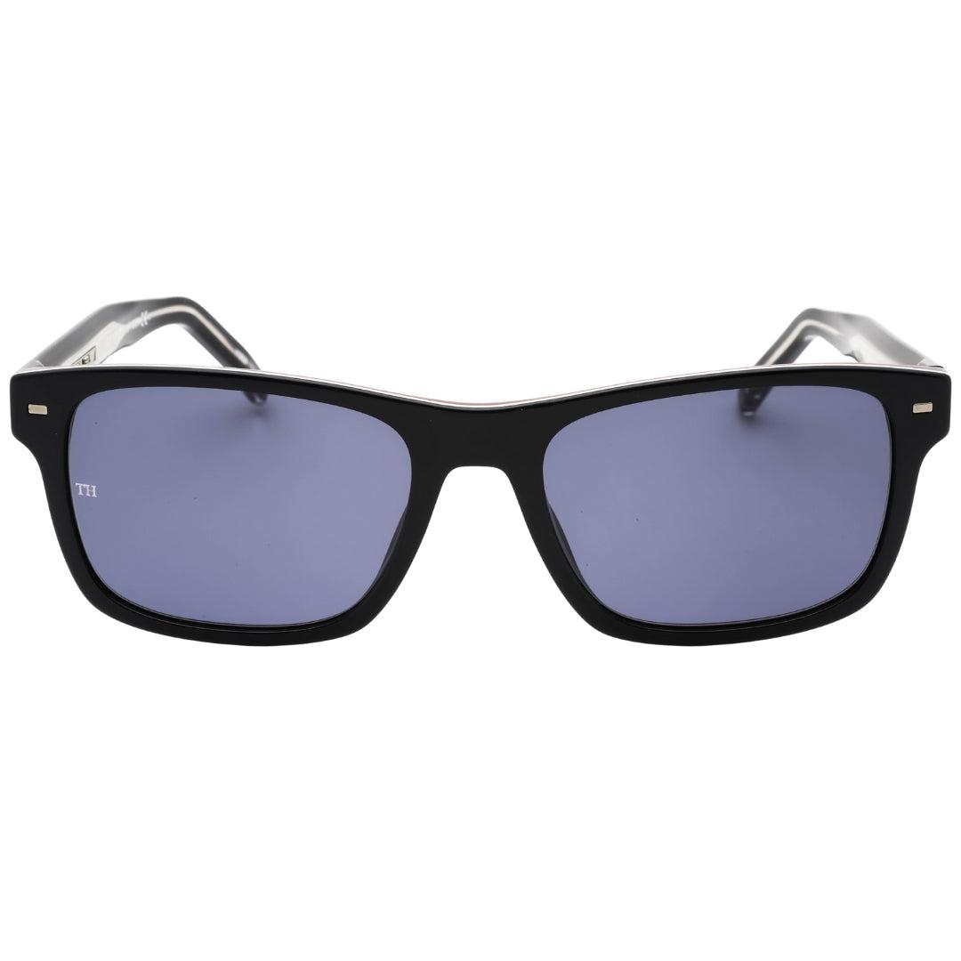 Tommy Hilfiger Herren Sonnenbrille mit blauen Gläsern (Schwarz) Image