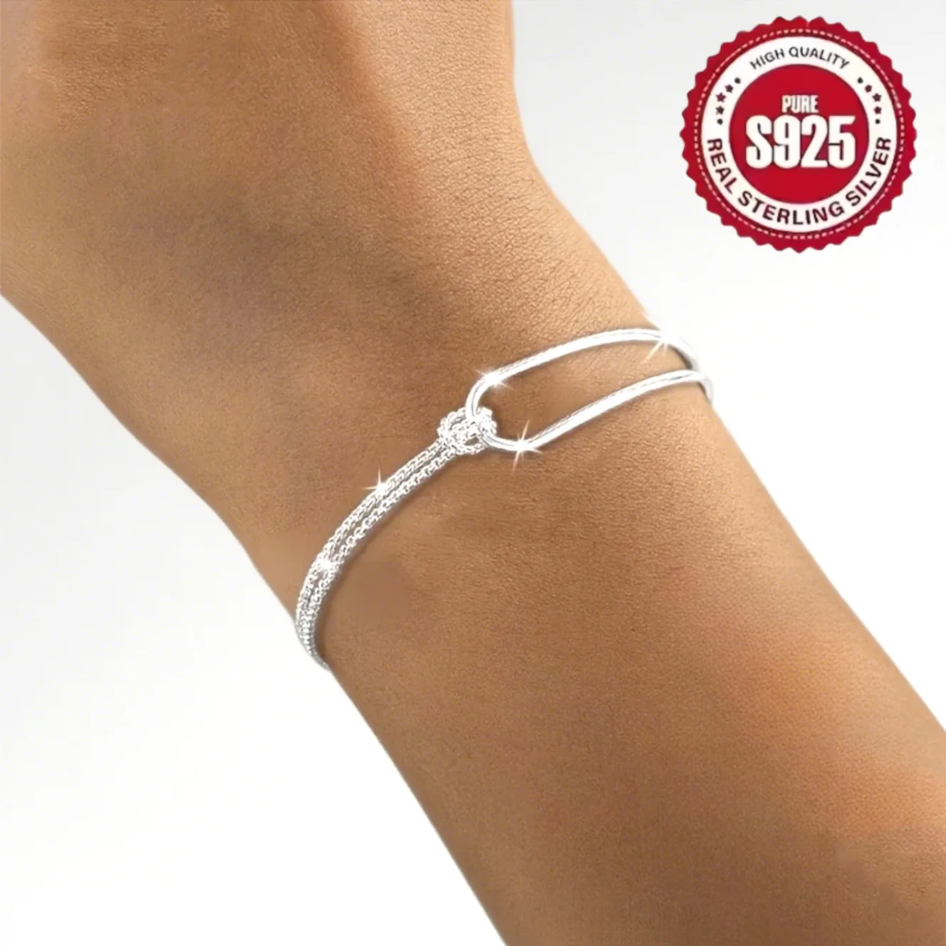 Neue S925 Silber Überzogene Armband Weiche Kette Wicklung Design Mode Einfache Schmuck frauen Party Hochzeit Luxus Zubehör Geschenk Image