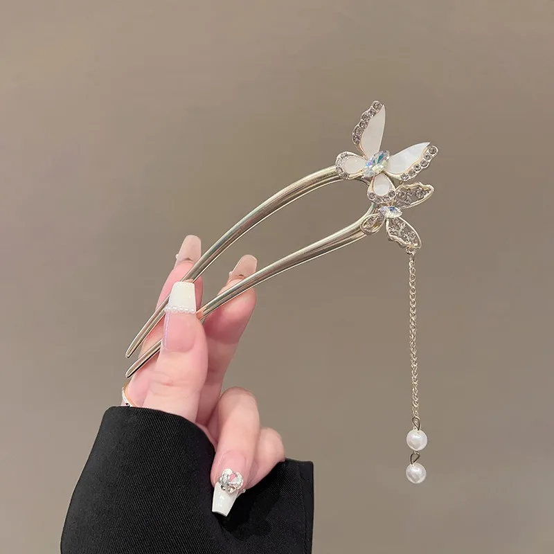 Haarspange für Damen im chinesischen Stil, Quaste, Haarstab für Damen, traditionelles Schmetterlingsfrisur-Accessoire, Haarspange-Haar-Accessoire