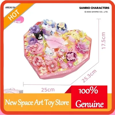 Areax Sanrio Schöne Blume Box Serie Bausteine Blind Box Für Mädchen Diy Montage Spielzeug Display Modelle Bouquet Paare Geschenk