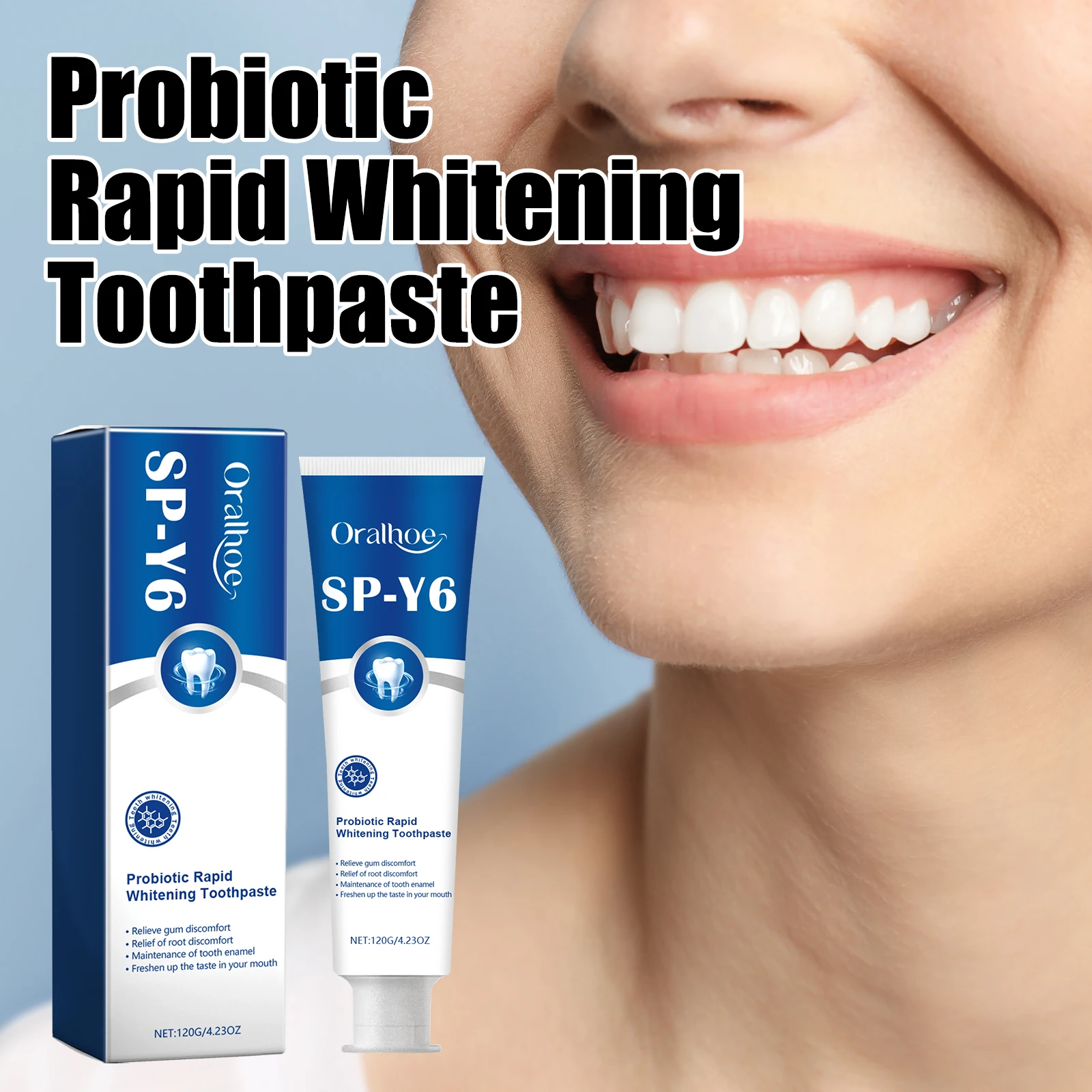 Oralhoe Probiotische Zahnpasta mit Aufhellung, frische Atmung, Tiefenreinigung, Entfernung von gelben Plaqueflecken, Zahnaufhellung, Zahnpasta Image