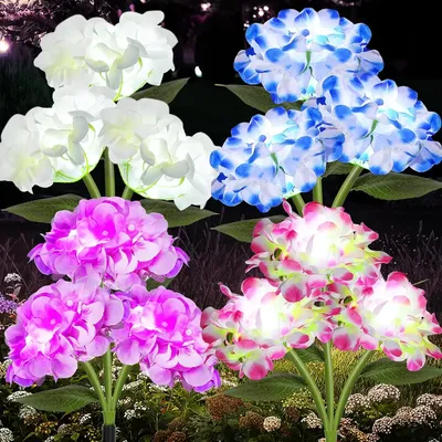 1PC Solar-Powered Hydrangea Lanterns, Outdoor Landscape Lanterns, Garden Lanterns, Solar-Powered Lawn Lanterns, Rose Lanterns