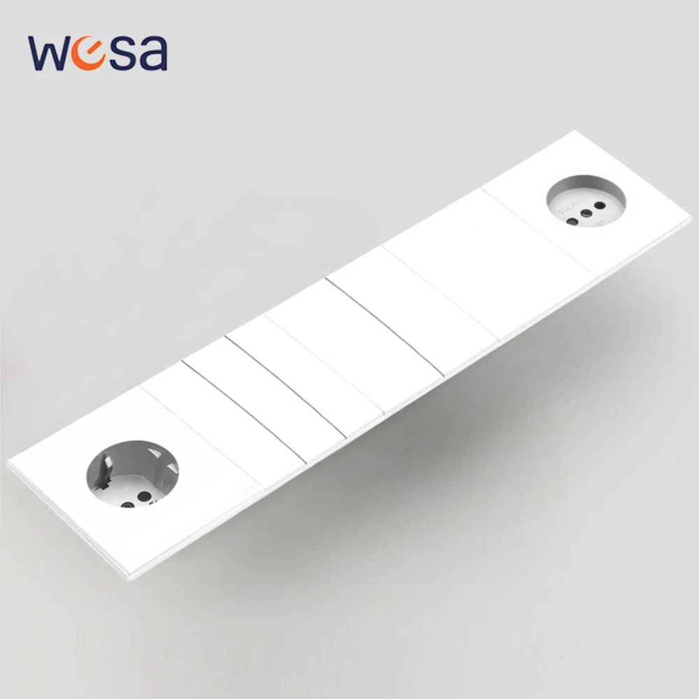 Weißer integrierter Panel-Wippschalter, Steckdosen, Knopf, Lichtschalter, Hautgefühl, Farbe, Steckdose, eingebettete DIY-Kombination für Zuhause