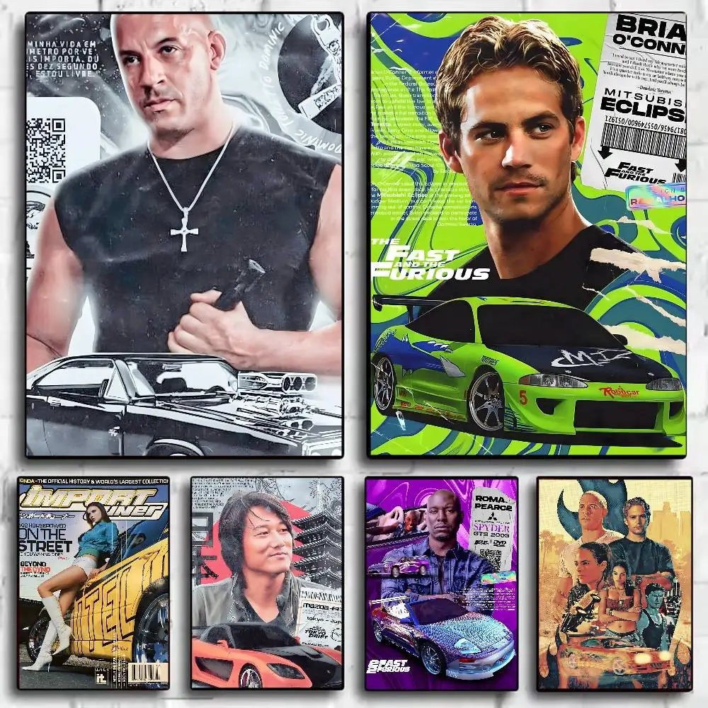F-Fast And F-Furious 2, klassisches Vintage-Vintage-Poster, HD-Kunst, klebrige Wand, wasserdicht, für Zuhause, Wohnzimmer, Bar, ästhetische Dekoration