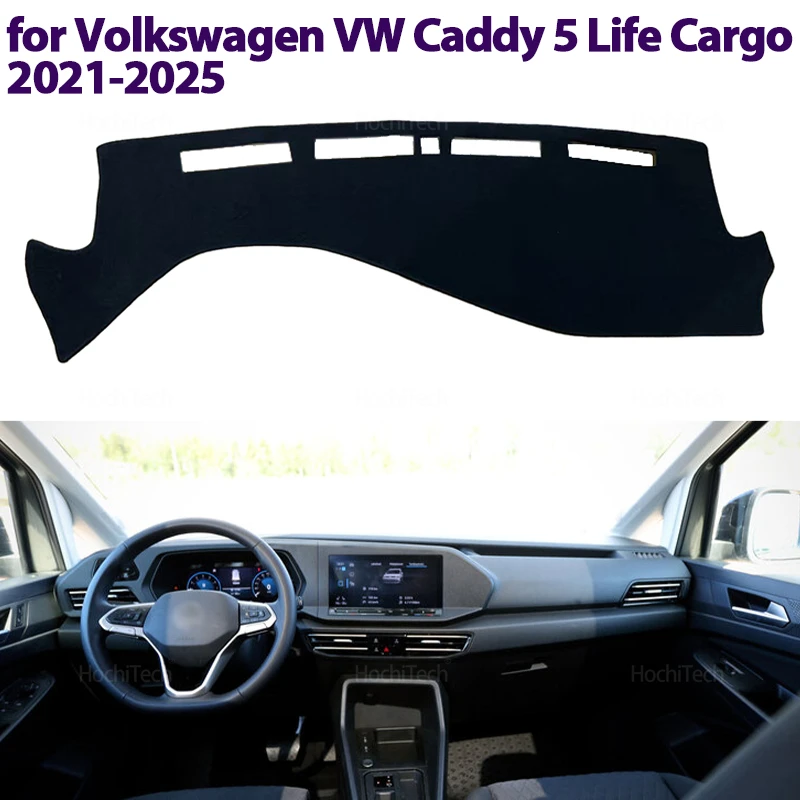 Für Volkswagen VW Caddy 5Life Cargo 2021–2025, Armaturenbrettmatte, Sonnenschutz, rutschfeste Unterlage, Armaturenbrett-Schutzabdeckung, Innenzubehör Image