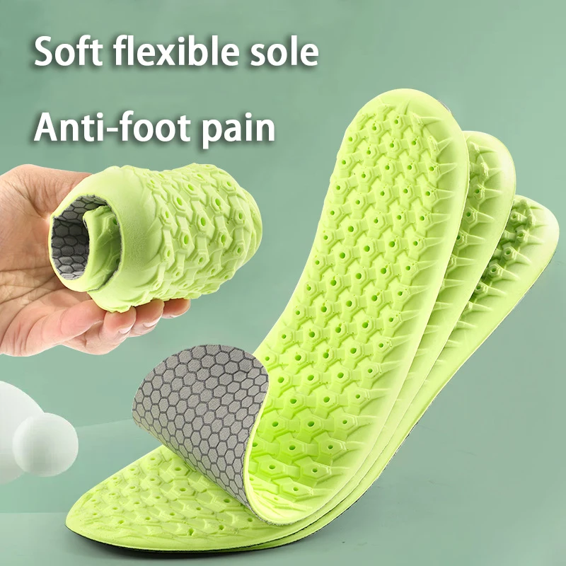 Elastische Sohlen, Plantarfasziitis-Entlastungs-Einlegesohlen, stoßdämpfende Sport-Einlegesohle für Männer und Frauen, bequeme Einlegesohlen zur Unterstützung des Fußgewölbes Image