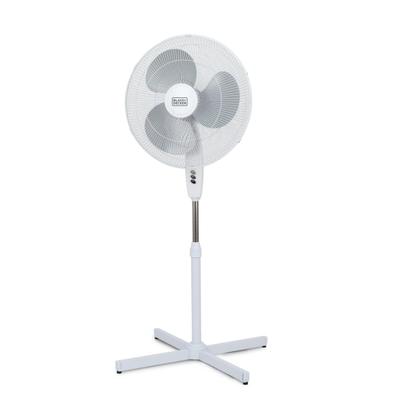 Black+Decker Pedestal Fan, 52"h X 27-5/8"w X 27-5/8"d, White