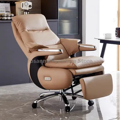 Comfortable Leather Electric Reclining Desk Chair Height Adjustable Computer Chair for Home Office Ergonomic Swivel Gaming Chair