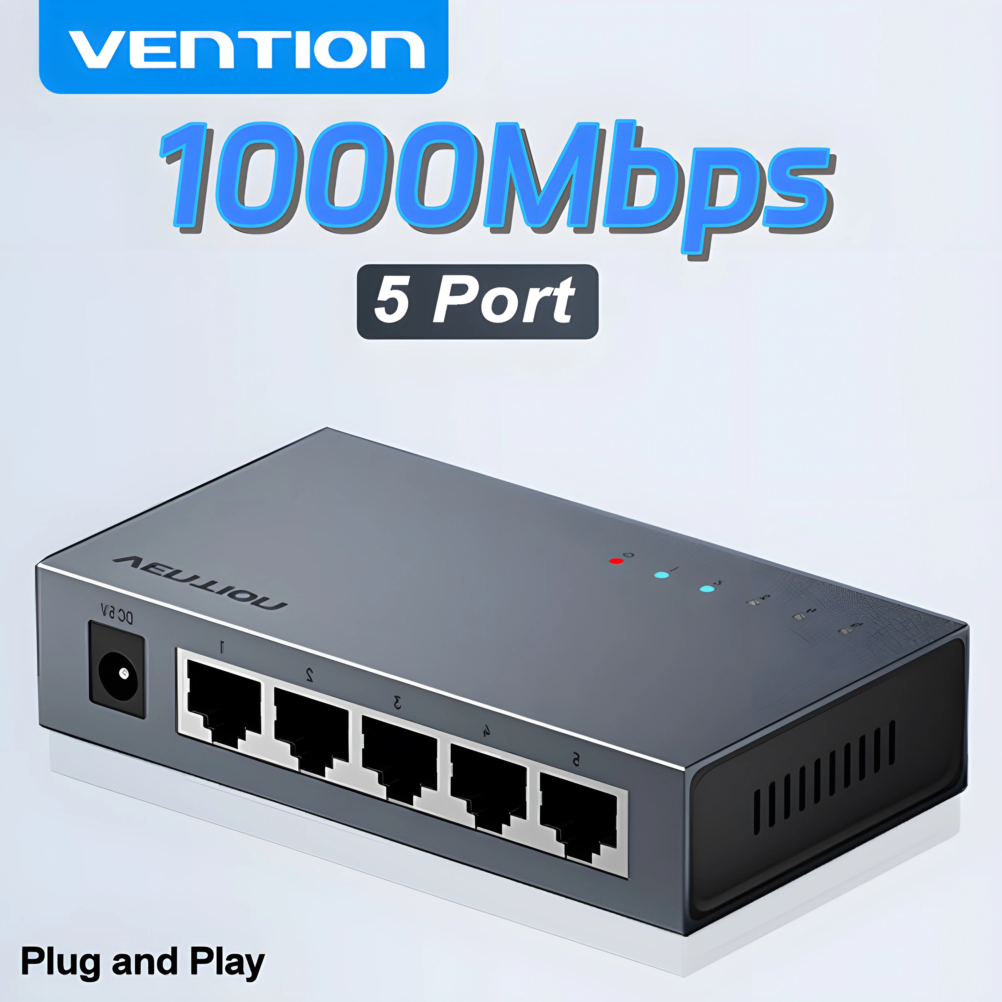 Vention 1000Mbps Gigabit Switch di rete Espansione 5 porte RJ45 Ethernet Switch Splitter Adattatore per Router Lan Hub Plug and Play