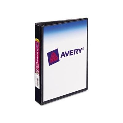 Avery AVE17167 Durable Vinyl EZ-Turn Ring View Binder, 8-1/2"W x 5-1/2"H, 1" Capacity, Black