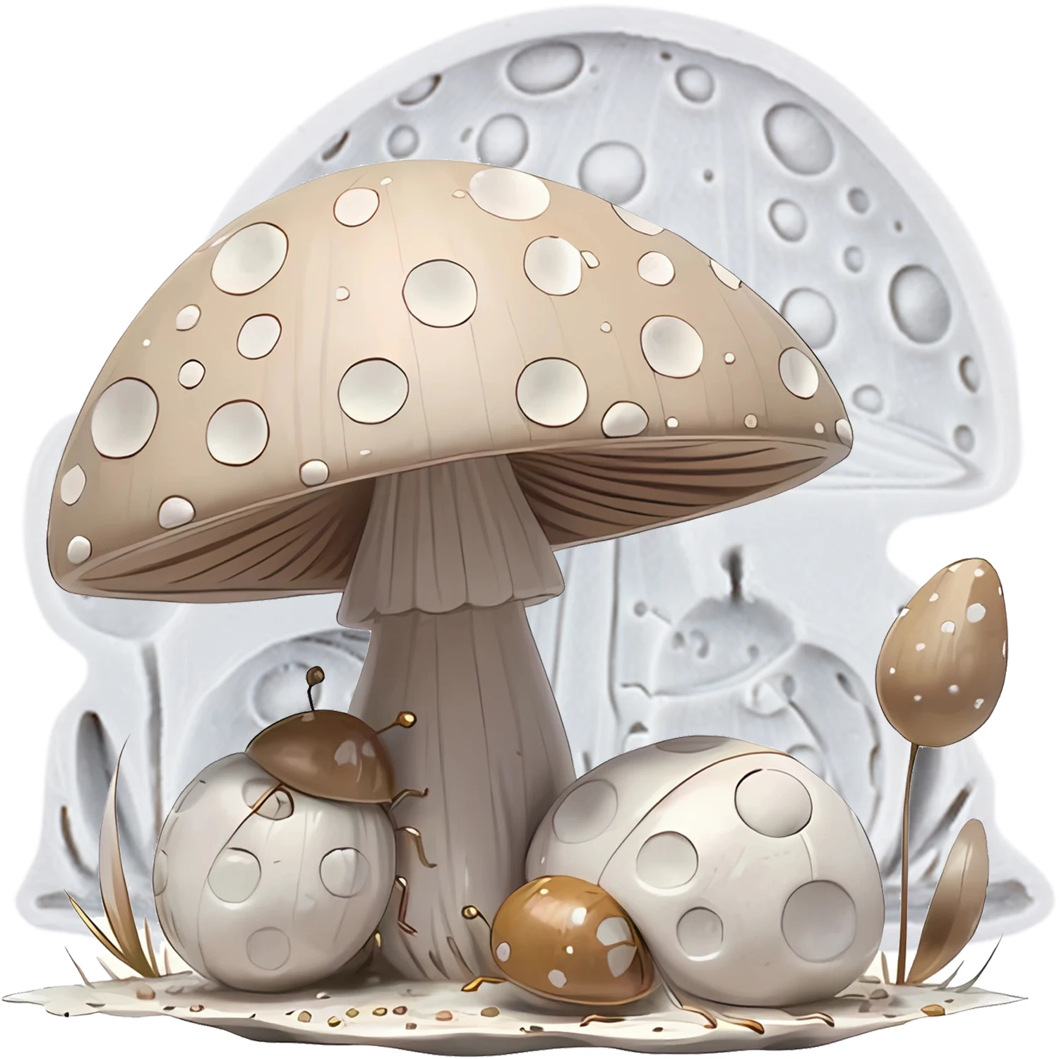 Pilz Silikon Formen Marienkäfer Fondant Kuchen Dekorieren Werkzeuge Cupcake Topper Schokolade Handwerk Gum Paste Polymer Clay Image