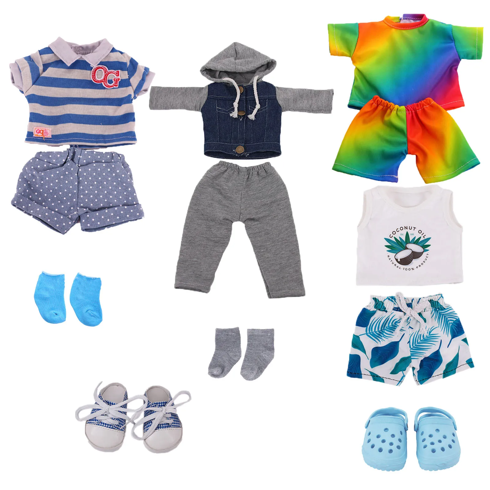 Beste geschenk Geboren Baby Puppe Kleidung Outfit Bär Druck Casual Hause Tragen für 43 cm Baby Reborn Logan Junge Puppen,