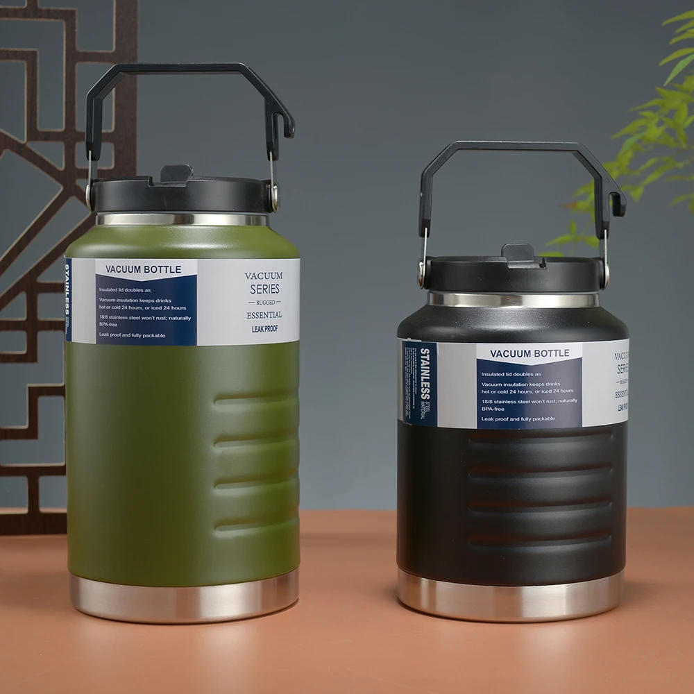 Vakuumflasche aus Edelstahl im amerikanischen Stil, Isoliereimer mit großem Fassungsvermögen, 304-Innenfutter-Vakuumflasche, 1500/2000 ml Image