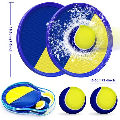 Toss and Catch Paddle Ball Game Outdoor Beach Pool Sand Toys Outside Lawn Yard Games for 3-2 Years Old Girls Boys Toys Birthday Gift (2 Paddles 2 Balls)