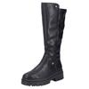Winterstiefel RIEKER, Damen, Gr. 36, Varioschaft, schwarz, Lederimitat, klassisch, Schuhe, Langschaftstiefel, Plateaustiefel mit Stretch am Schaft, TEX-Membrane