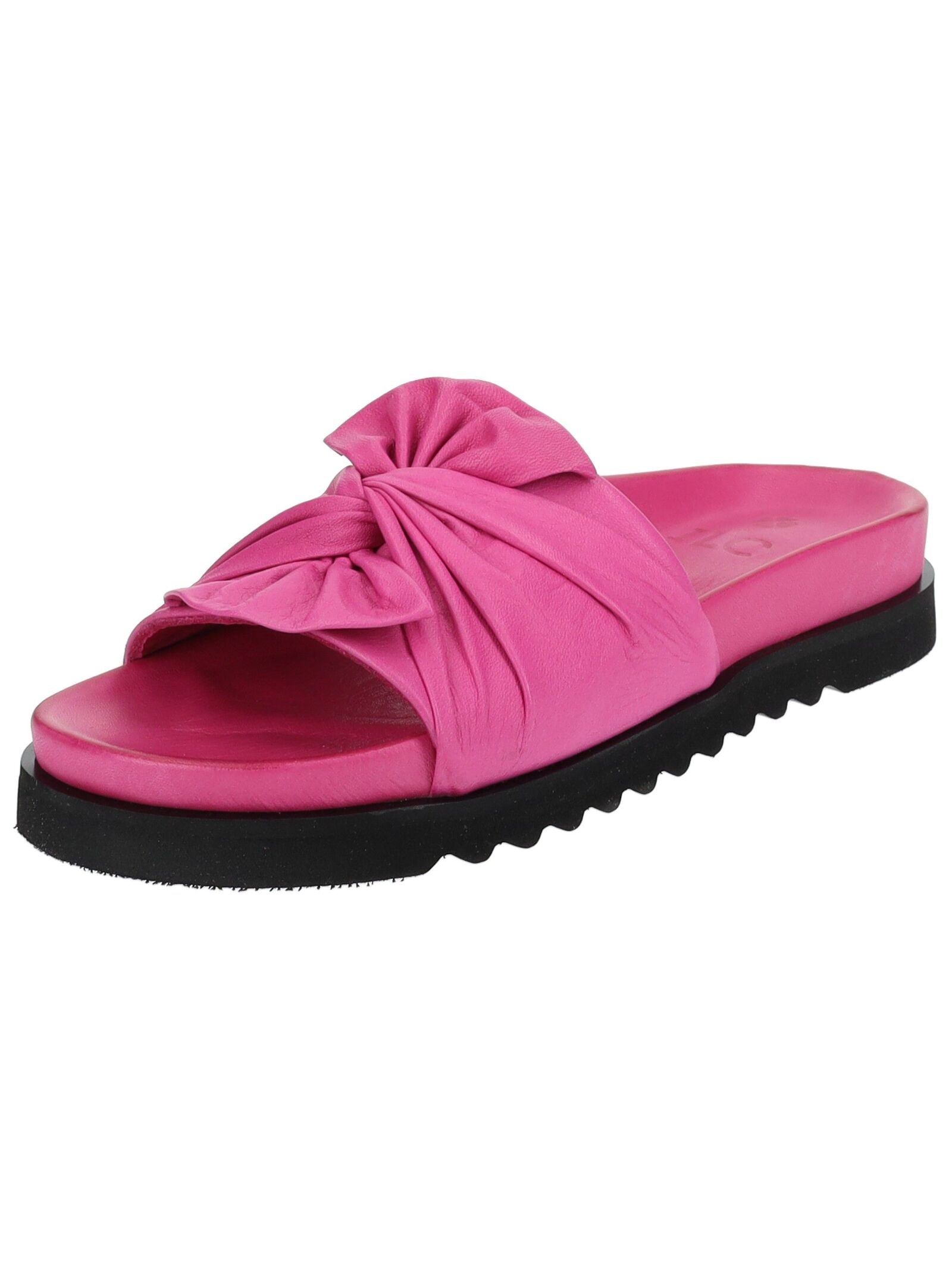 Pantolette ILC "ILC Pantoletten Leder", Damen, Gr. 40, rosa (neon pink), Leder, Schuhe Pantolette