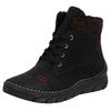 Winterboots RIEKER, Damen, Gr. 41, braun (schwarz, braun), Nubuklederimitat, Textil, sportlich, Schuhe, Schnürboots, Stiefelette, Casual-Boots mit softem Schaftrand