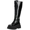 Schnürstiefel STEVE MADDEN "STEVE MADDEN Stiefel Lederimitat", Damen, Gr. 41, schwarz, Lederimitat, casual, Schuhe