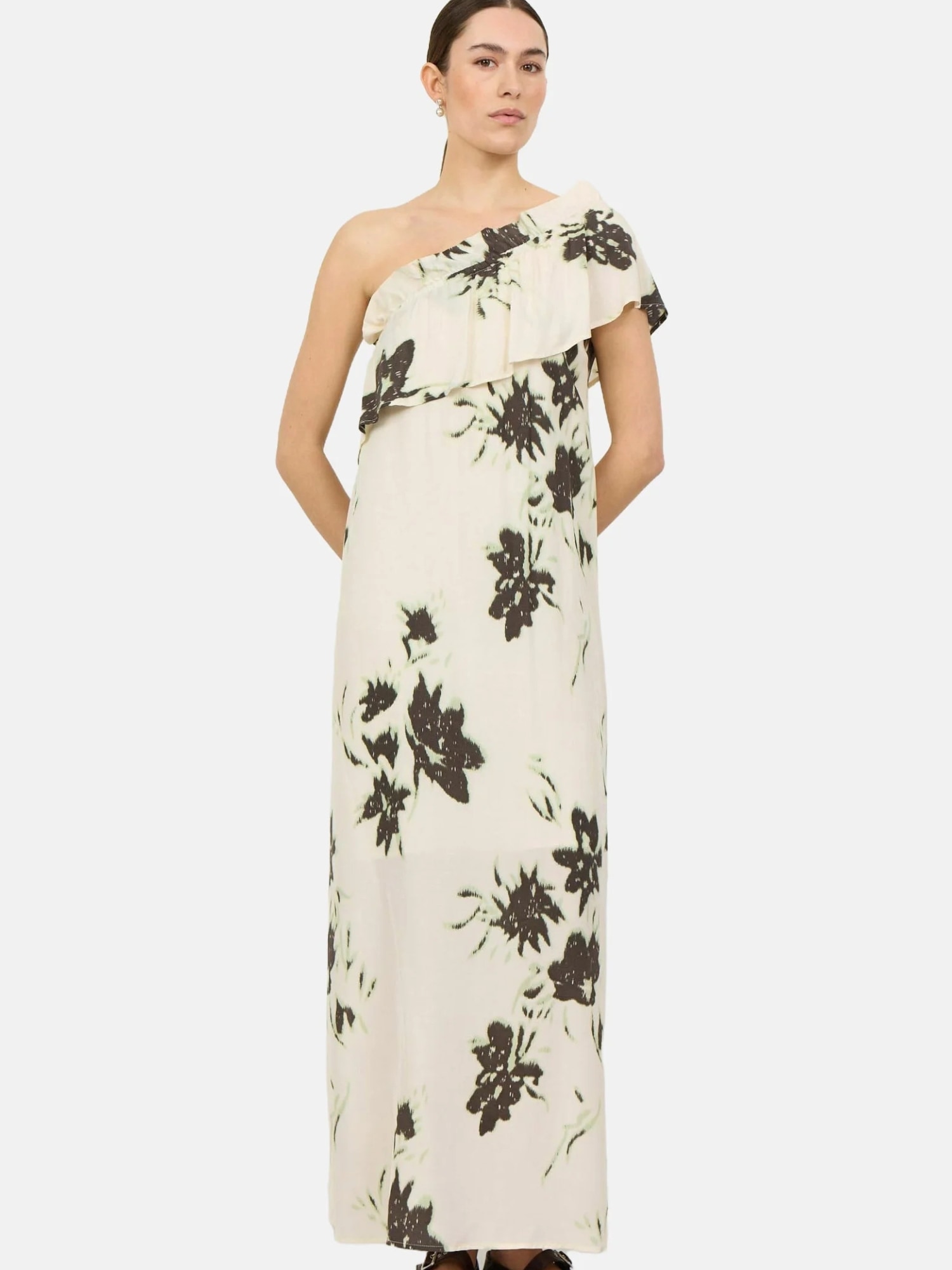 Jerseykleid LEVETE ROOM "Levete Room Dress LR-LENORA 4", Damen, Gr. L, Normalgrößen, l185c, turtledove combi, Obermaterial: 100% Viskose, Kleider Image