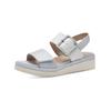 Keilsandalette TAMARIS "Tamaris Sandalen Leder", Damen, Gr. 38, blau (sky), Leder, casual, Schuhe