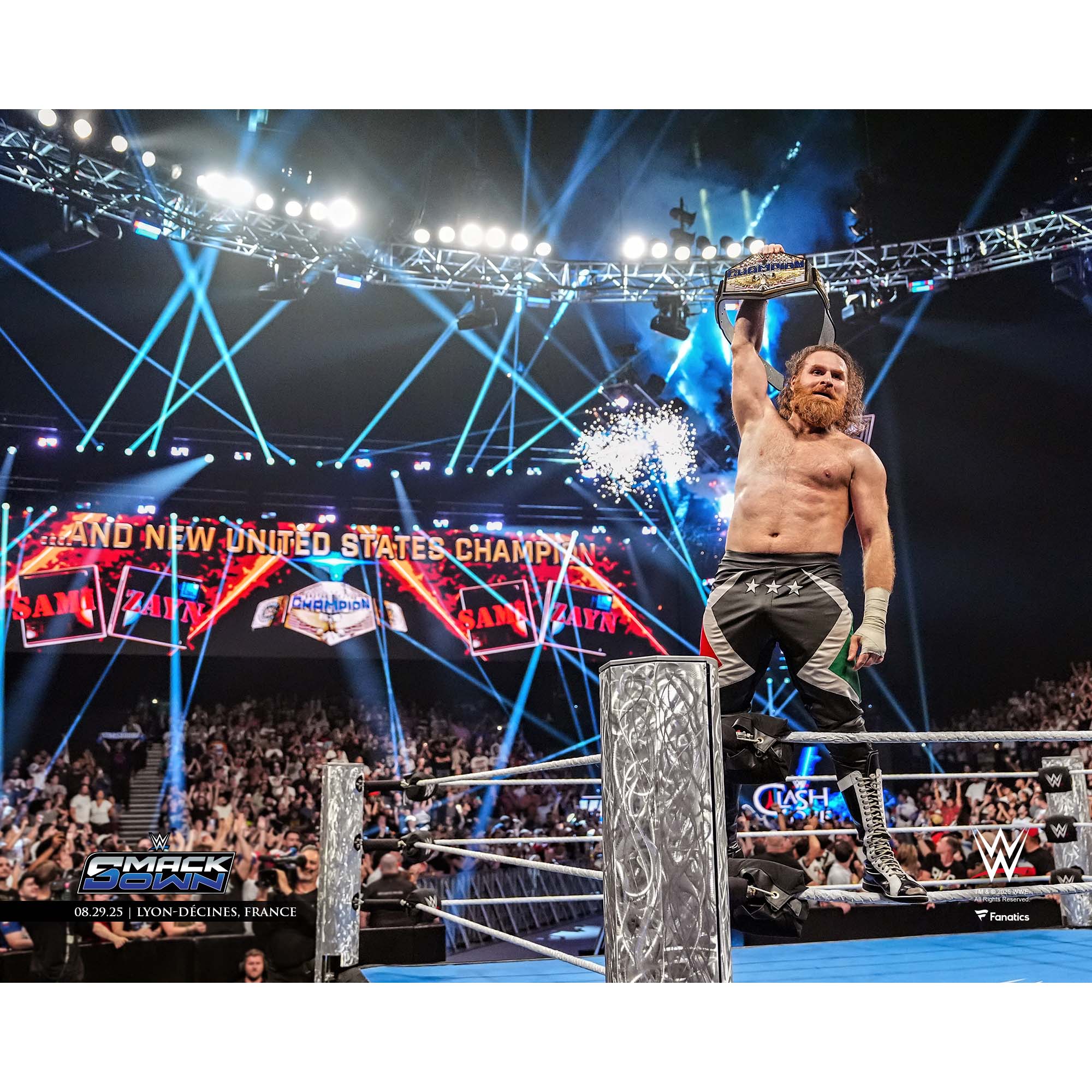 Sami Zayn WWE Unsigniertes Raising United States Titelfoto Image