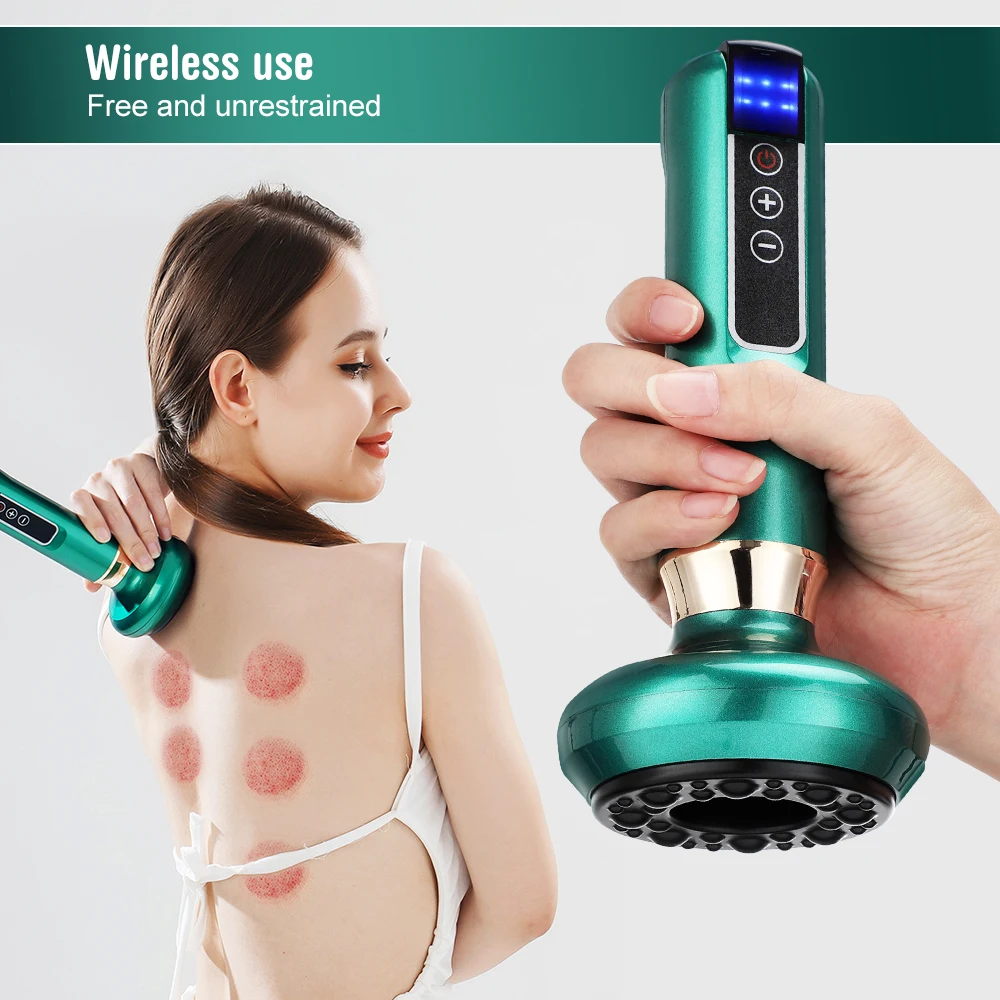 Masseur électrique tricolore GuaSha Anti-Cellulite ventouse sous vide beauté santé grattage chaleur infrarouge minceur Massage Thera