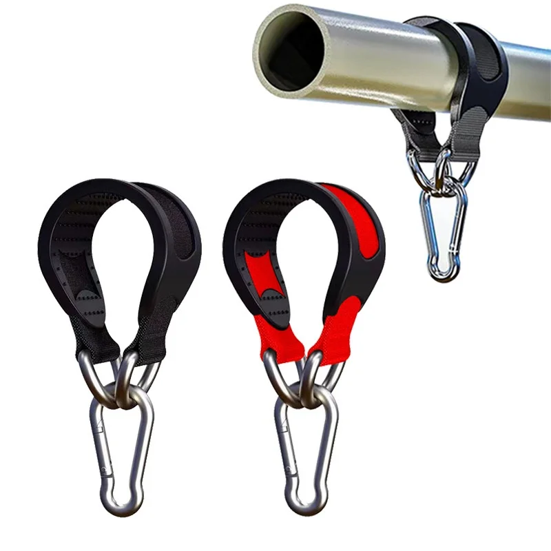 2Pcs Nylon Sling with Metal Hook - Versatile Gym Accessory for Sandbags, Boxing, and Hammocks, Black, Nylon Strap, Gym Equipment | Durable Fitness Equipment | Metal Hook Strap