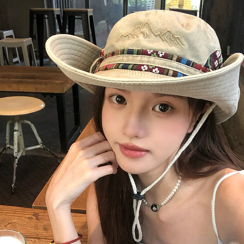 Western-Cowboyhut, Outdoor-Sport, breitkrempiger Wanderhut, vielseitiger, bequemer Sonnenschutz, Fischerhut Image