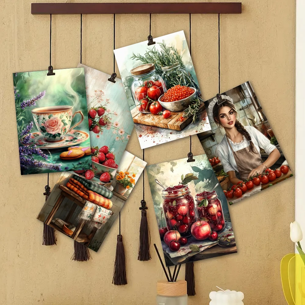 32pcs, Vintage Private Kitchen Postcard, Birthday/Anniversary Gift, Collectible, Suitable for Gift Giving, Can Be Mailed.